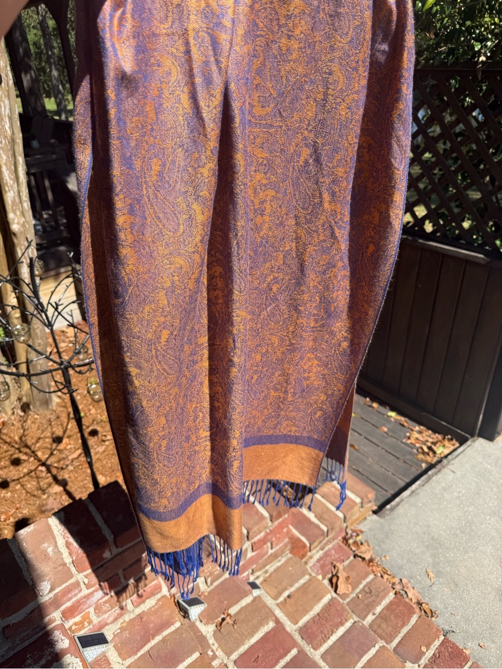 Pashmina shawl/wrap Paisley Purple and Orange
